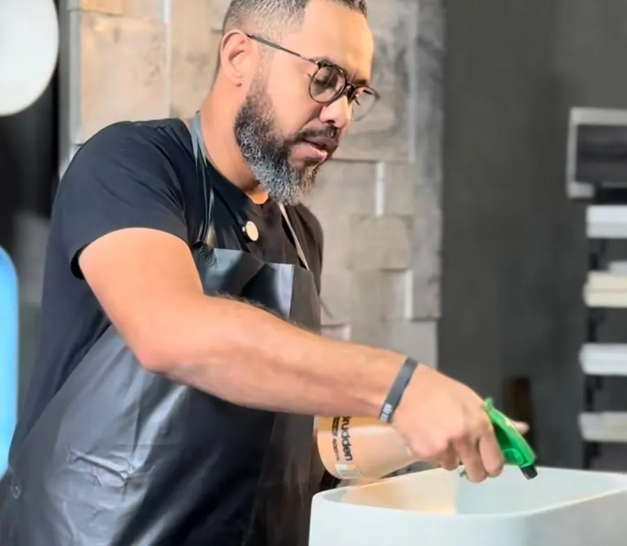 Waterproofing a concrete sink