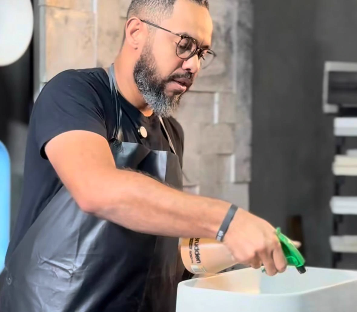 Waterproofing a concrete sink