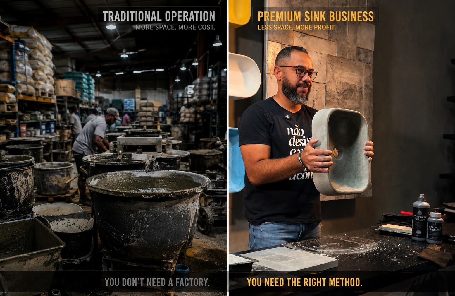 Traditional operation vs premium sink business