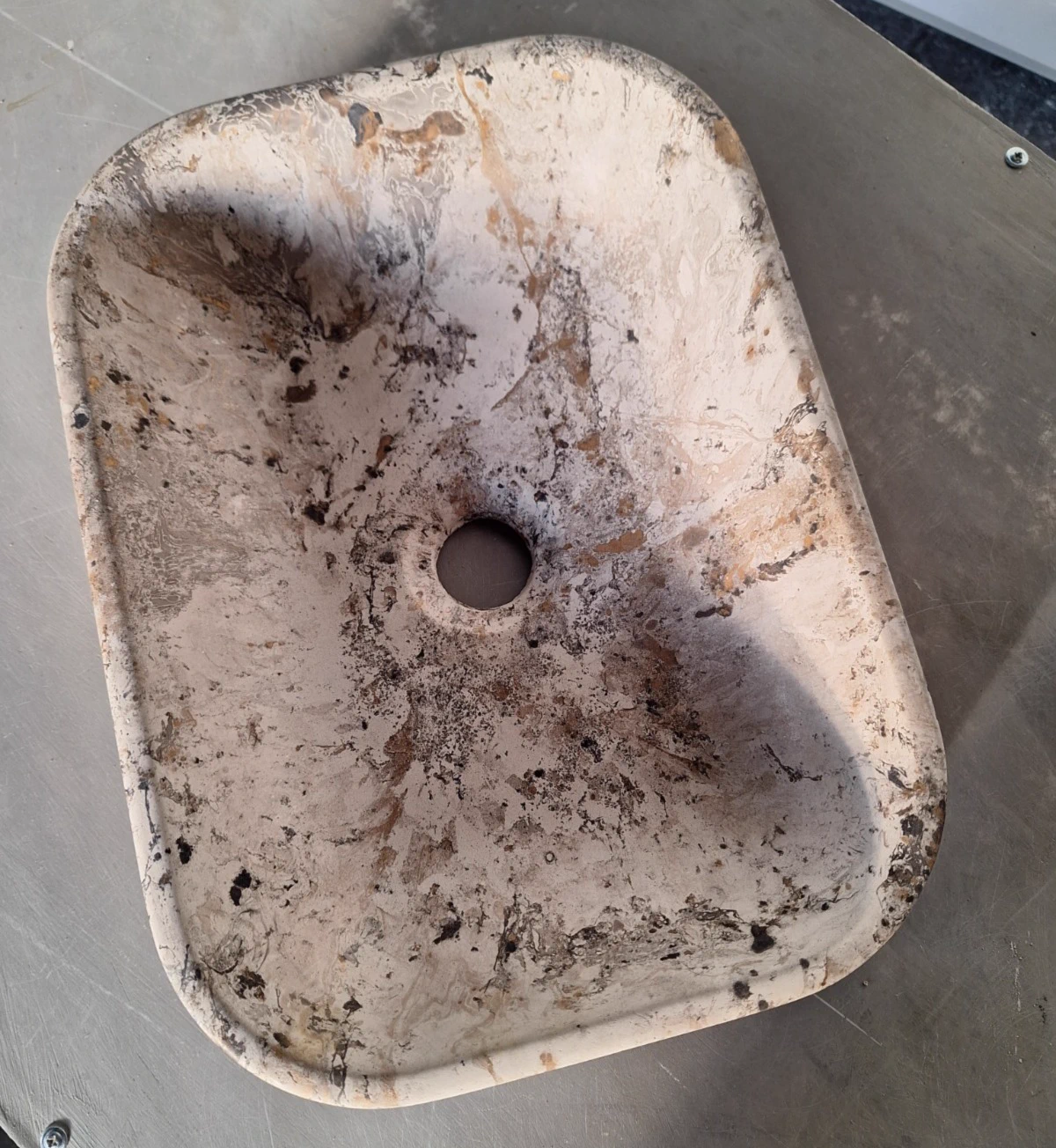 Concrete sink before finishing